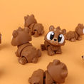 Load image into Gallery viewer, Krew3D Printables - Articulated Baby Bear - 3D Printed, Articulated, and Super Wiggly | 3D Printed Flexible Fidget Collectible Gift for Kids & Adults | 3DGOB