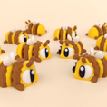 Load image into Gallery viewer, Krew3D Printables - Articulated Baby Bee - 3D Printed, Articulated, and Super Wiggly | 3D Printed Flexible Fidget Collectible Gift for Kids & Adults | 3DGOB