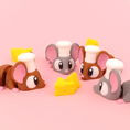 Load image into Gallery viewer, Krew3D Printables - Articulated Baby Chef Mouse - 3D Printed, Articulated, and Super Wiggly | 3D Printed Flexible Fidget Collectible Gift for Kids | 3DGOB
