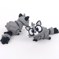 Load image into Gallery viewer, Krew3D Printables - Articulated Baby Raccoon - 3D Printed, Articulated, and Super Wiggly | 3D Printed Flexible Fidget Collectible Gift for Kids | 3DGOB