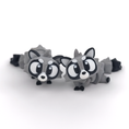 Load image into Gallery viewer, Krew3D Printables - Articulated Baby Raccoon - 3D Printed, Articulated, and Super Wiggly | 3D Printed Flexible Fidget Collectible Gift for Kids | 3DGOB