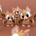 Load image into Gallery viewer, Krew3D Printables - Articulated Baby Bat & Cave Showcase - Spooky Cute Collectible | 3D Printed Flexible Toy Animal Figure Collectible for Kids | 3DGOB