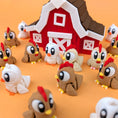 Load image into Gallery viewer, Krew3D Printables - Articulated Chicken & Duck with Barn Showcase - Farmyard Fun in Mini Form | 3D Printed Flexible Fidget Collectible Gift for Kids | 3DGOB