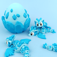 Load image into Gallery viewer, Krew3D Printables - Articulated Baby Crystal Dragon & Egg - 3D Printed, Articulated, and Super Wiggly | 3D Printed Flexible Fidget Collectible Gift | 3DGOB