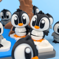 Load image into Gallery viewer, Krew3D Printables – Penguin & Habitat Showcase | 3D Printed Articulated Winter Collectible | Movable Animal Toy, Fidget Gift & Arctic Display Décor | 3DGOB