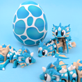 Load image into Gallery viewer, Krew3D Printables - Articulated Baby Sea Shell Mini Dragon and Egg - 3D Printed Flexible Fidget Collectible Gift for Kids & Adults | 3DGOB
