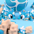 Load image into Gallery viewer, Krew3D Printables - Articulated Baby Sea Shell Mini Dragon and Egg - 3D Printed Flexible Fidget Collectible Gift for Kids & Adults | 3DGOB