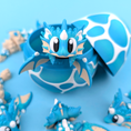 Load image into Gallery viewer, Krew3D Printables - Articulated Baby Sea Shell Mini Dragon and Egg - 3D Printed Flexible Fidget Collectible Gift for Kids & Adults | 3DGOB