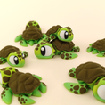 Load image into Gallery viewer, Krew3D Printables - Articulated Baby Sea Turtle - 3D Printed, Articulated, and Super Wiggly | 3D Printed Flexible Fidget Collectible Gift for Kids | 3DGOB