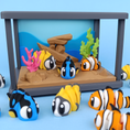 Load image into Gallery viewer, Krew3D Printables - Articulated Baby Aquarium & Tropical Fish - A Miniature Ocean World | 3D Printed Flexible Fidget Collectible Gift for Kids & Adults | 3DGOB