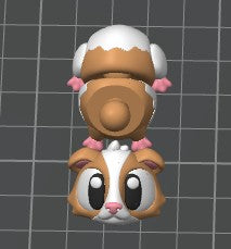 Krew3D Printables - Articulated Baby Guinea Pig with Mini Cage & Wheel - The Cutest Little Pet! | 3D Printed Flexible Fidget Collectible Gift for Kids | 3DGOB