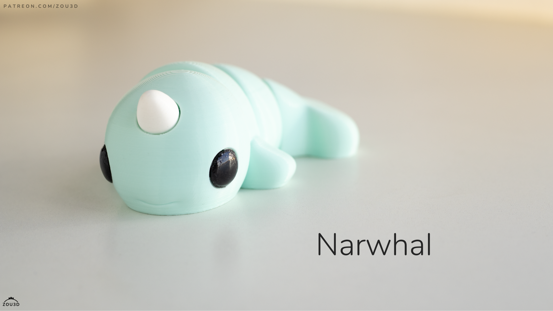 Tiny Narwhal – 3D Printed, Articulated, and Super Wiggly