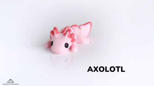 Tiny Axolotl – 3D Printed, Articulated, and Super Wiggly