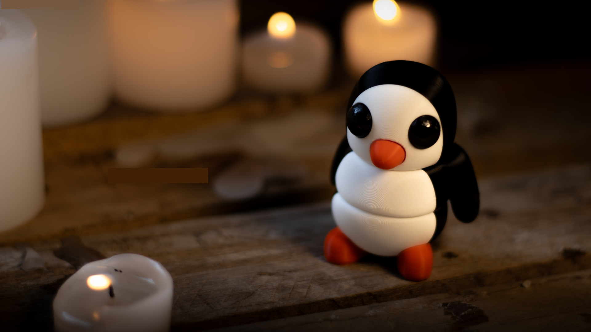 Krew3D Printables - Tiny Penguin - 3D Printed, Articulated, and Super Wiggly | 3D Printed Flexible Fidget Collectible Gift for Kids & Adults | ZOU3D