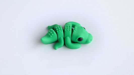 Krew3D Printables - Tiny Crocodile - 3D Printed, Articulated, and Super Wiggly | 3D Printed Flexible Fidget Collectible Gift for Kids & Adults | ZOU3D