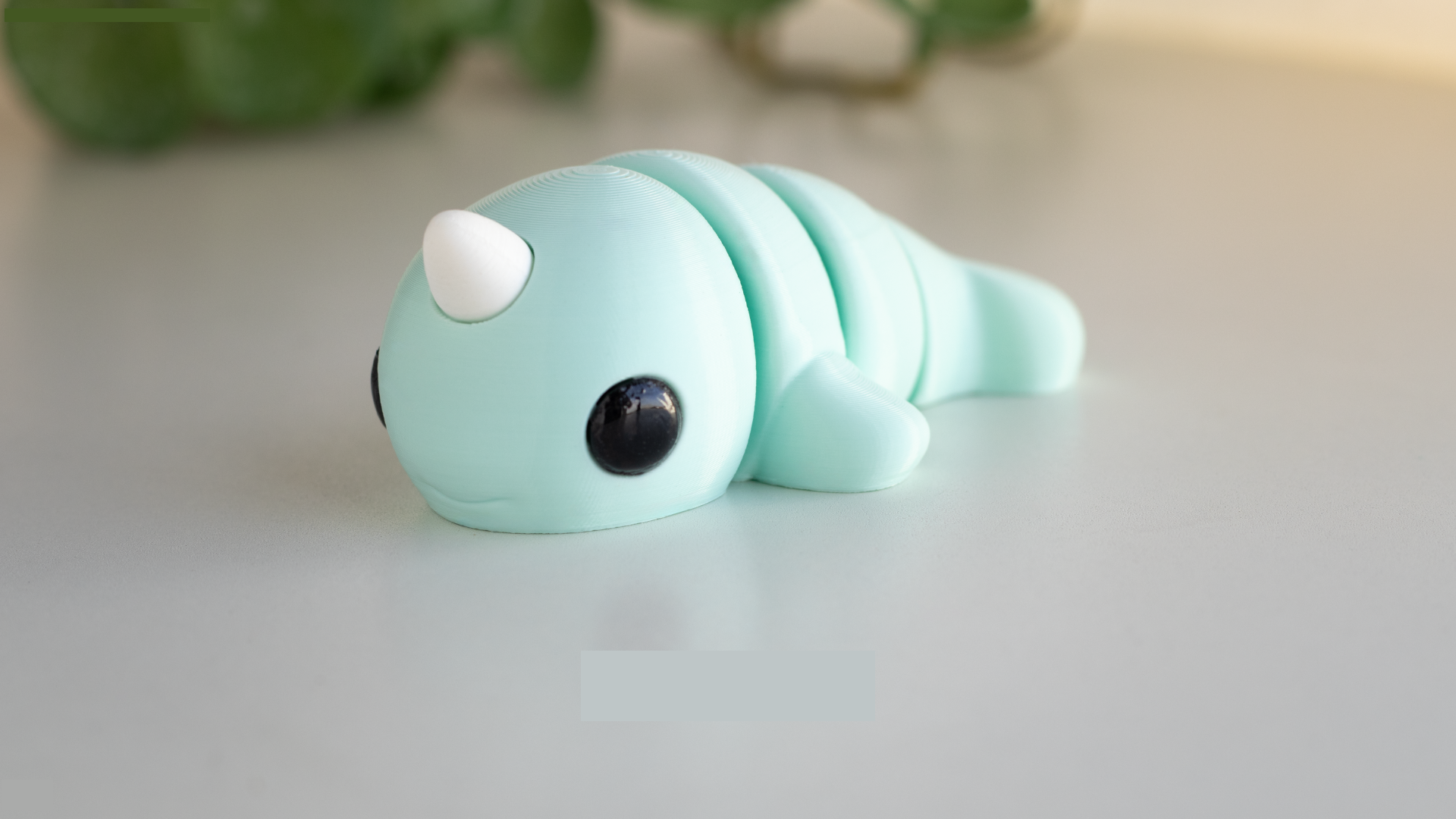 Krew3D Printables - Tiny Narwhal - 3D Printed, Articulated, and Super Wiggly | 3D Printed Flexible Fidget Collectible Gift for Kids & Adults | ZOU3D