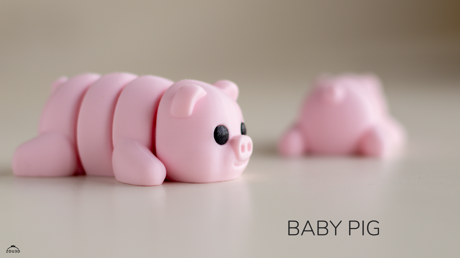 Tiny Pig – 3D Printed, Articulated, and Super Wiggly