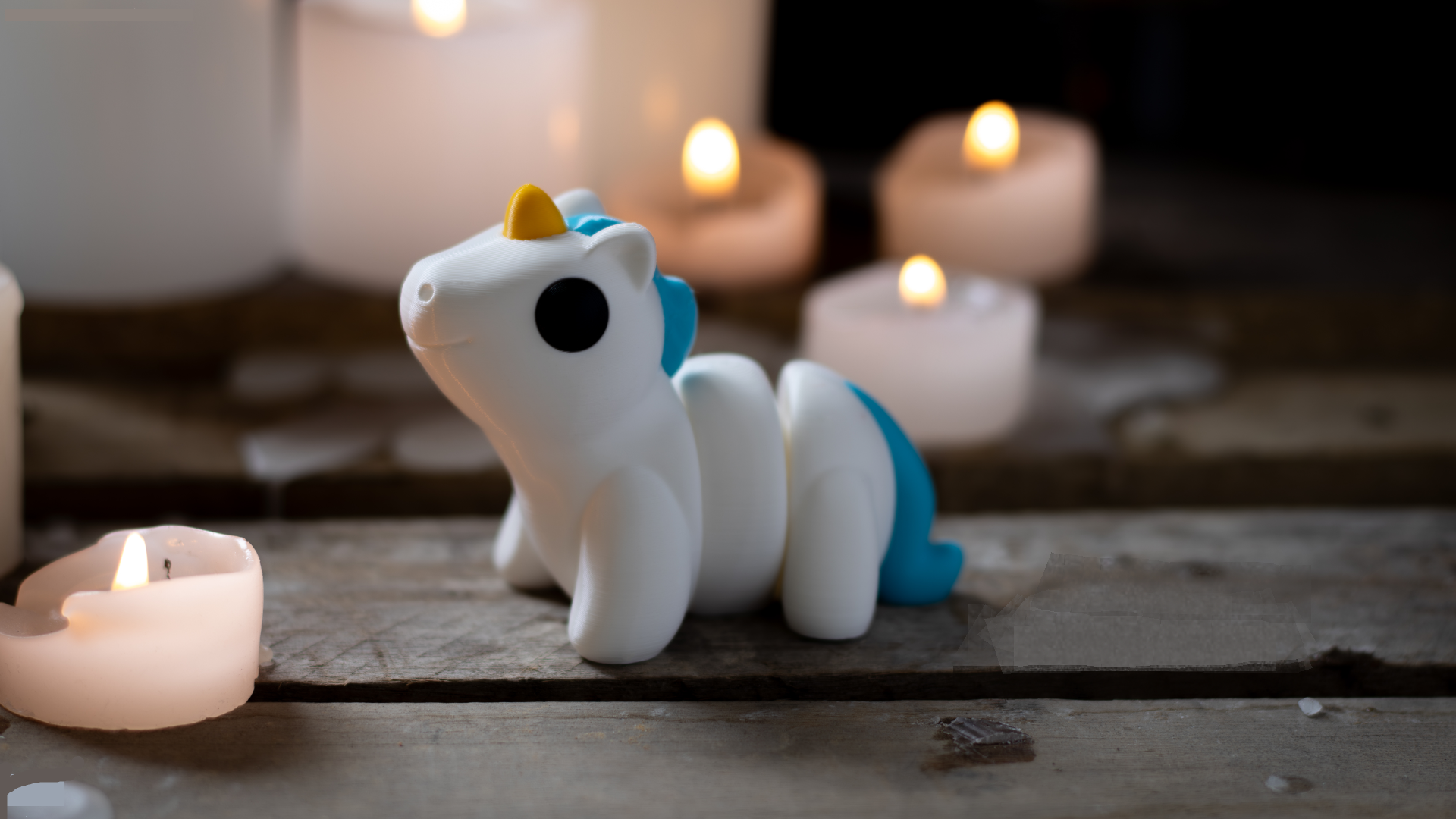 Krew3D Printables - Tiny Unicorn - 3D Printed, Articulated, and Super Wiggly | 3D Printed Flexible Fidget Collectible Gift for Kids & Adults | ZOU3D