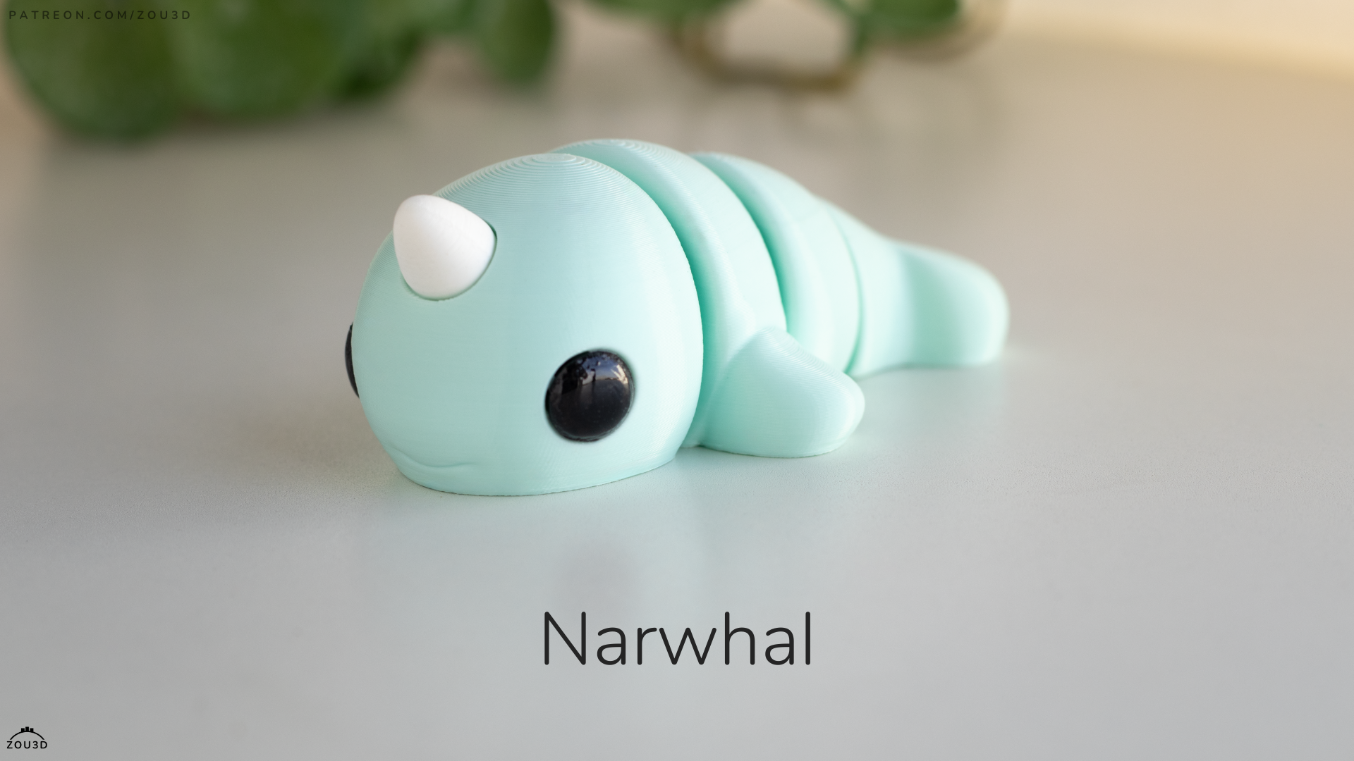 Tiny Narwhal – 3D Printed, Articulated, and Super Wiggly