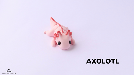 Tiny Axolotl – 3D Printed, Articulated, and Super Wiggly