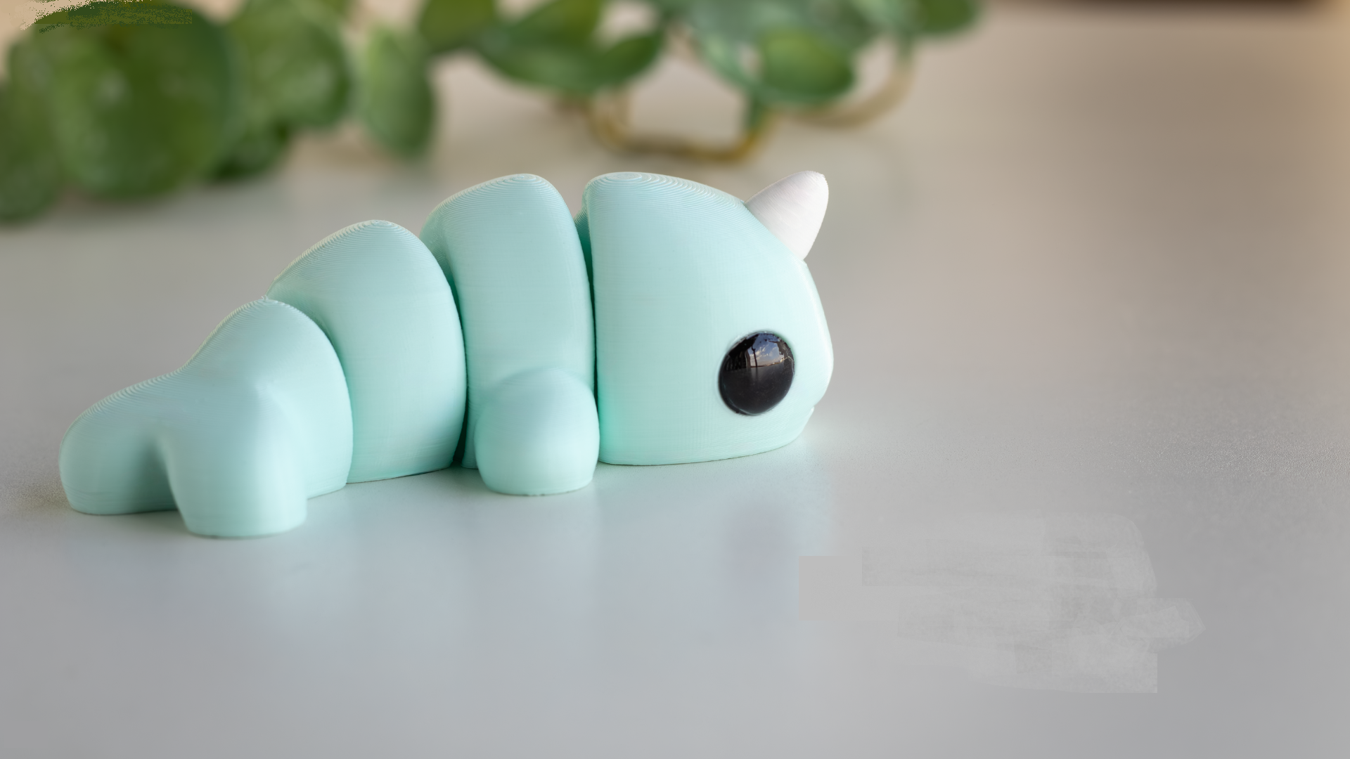 Krew3D Printables - Tiny Narwhal - 3D Printed, Articulated, and Super Wiggly | 3D Printed Flexible Fidget Collectible Gift for Kids & Adults | ZOU3D