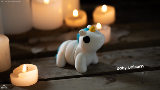 Tiny Unicorn – 3D Printed, Articulated, and Super Wiggly