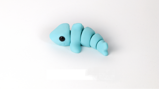 Krew3D Printables - Tiny Shark - 3D Printed, Articulated, and Super Wiggly | 3D Printed Flexible Fidget Collectible Gift for Kids & Adults | ZOU3D