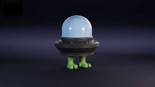 Krew3D Printables - Tiny UFO - 3D Printed, Articulated, and Super Wiggly | 3D Printed Flexible Fidget Collectible Gift for Kids & Adults | ZOU3D