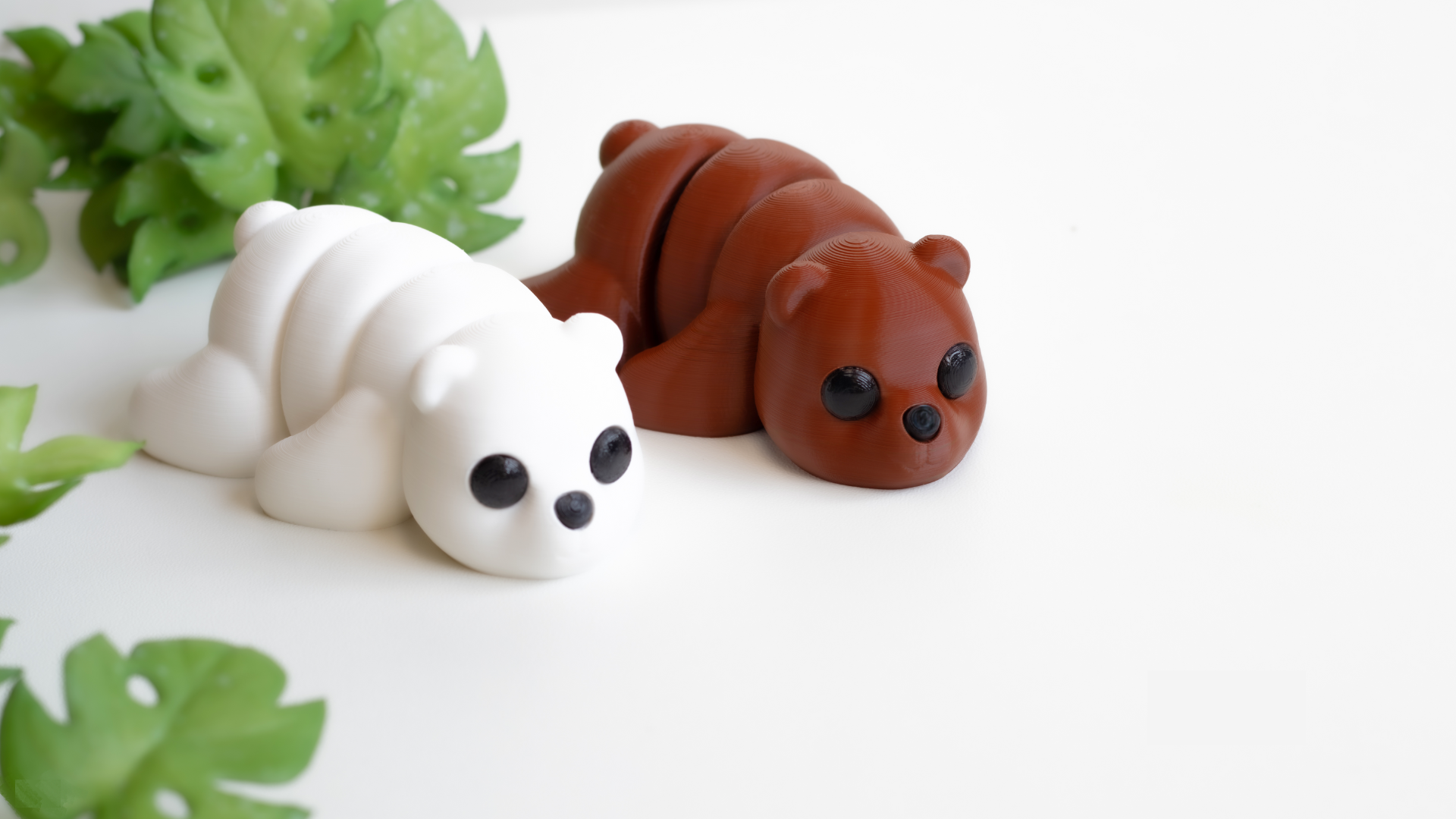 Krew3D Printables - Tiny Bear - 3D Printed, Articulated, and Super Wiggly | 3D Printed Flexible Fidget Collectible Gift for Kids & Adults | ZOU3D