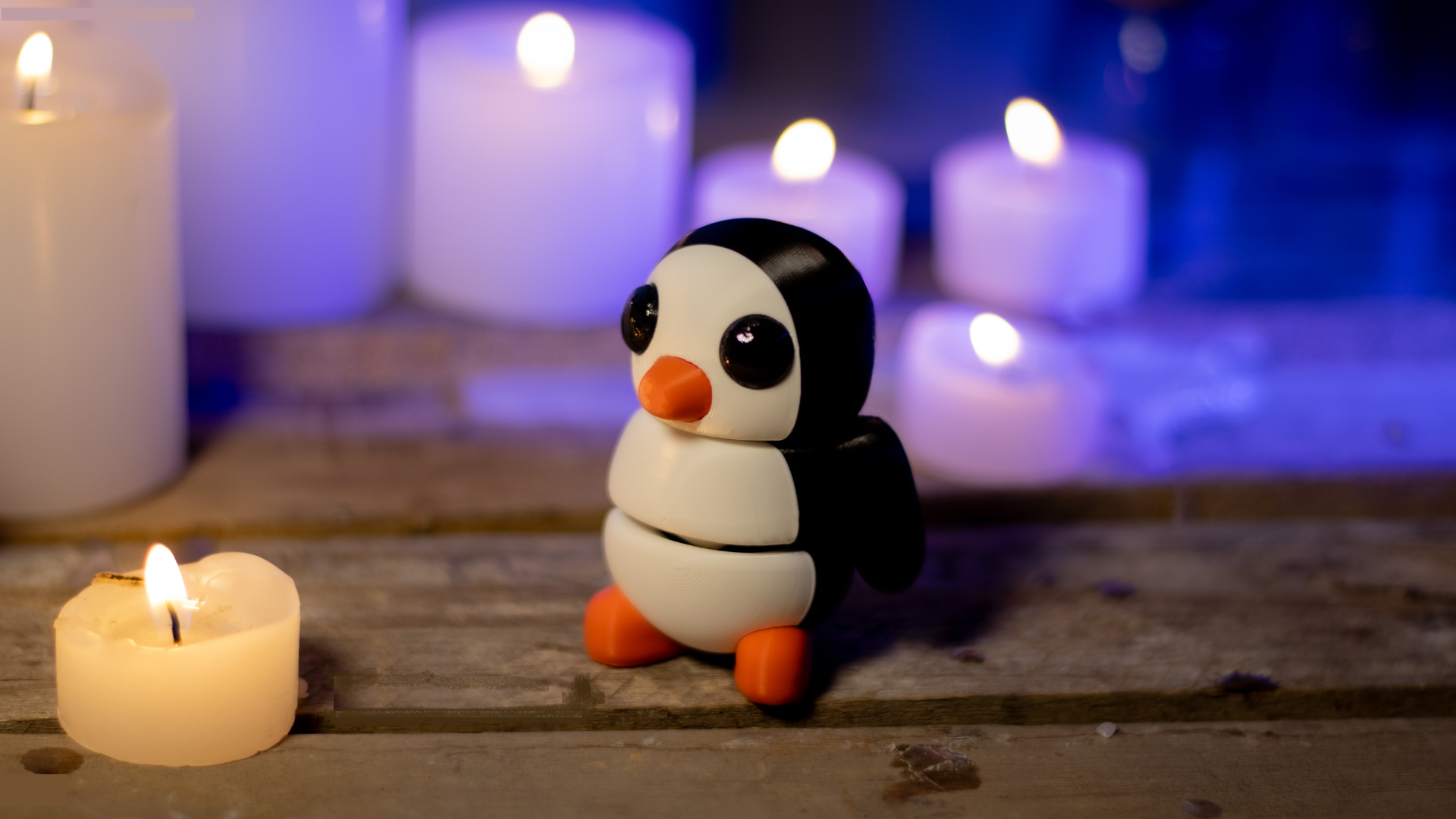 Krew3D Printables - Tiny Penguin - 3D Printed, Articulated, and Super Wiggly | 3D Printed Flexible Fidget Collectible Gift for Kids & Adults | ZOU3D