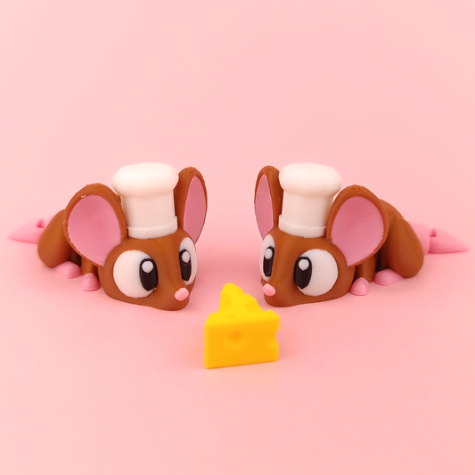 Flexi Baby Chef Mouse – 3D Printed, Articulated, and Super Wiggly