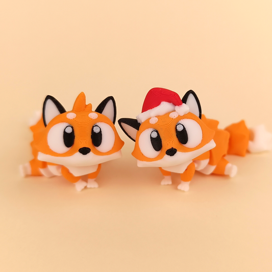 Flexi Baby Christmas Fox – 3D Printed, Articulated, and Super Wiggly