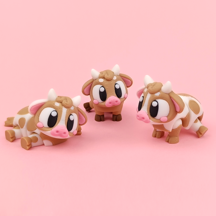 Flexi Baby Cow – 3D Printed, Articulated, and Super Wiggly