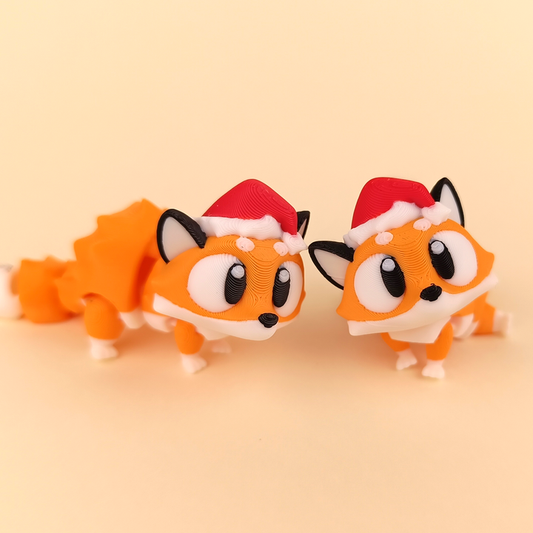 Flexi Baby Christmas Fox – 3D Printed, Articulated, and Super Wiggly