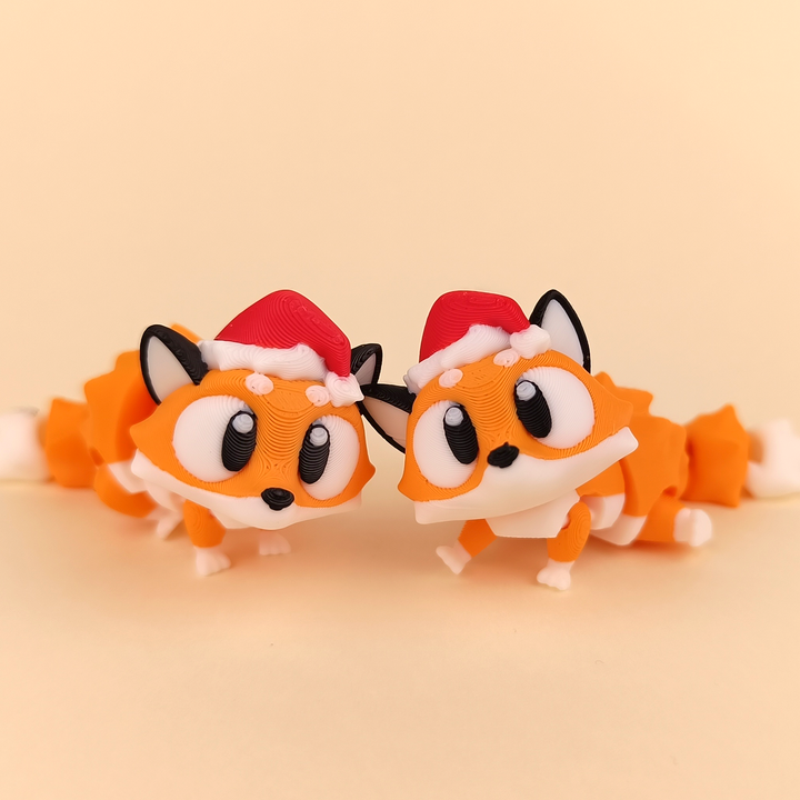 Flexi Baby Christmas Fox – 3D Printed, Articulated, and Super Wiggly