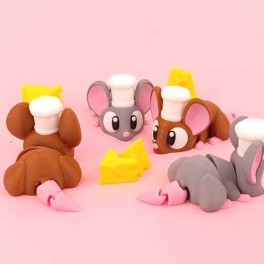 Flexi Baby Chef Mouse – 3D Printed, Articulated, and Super Wiggly