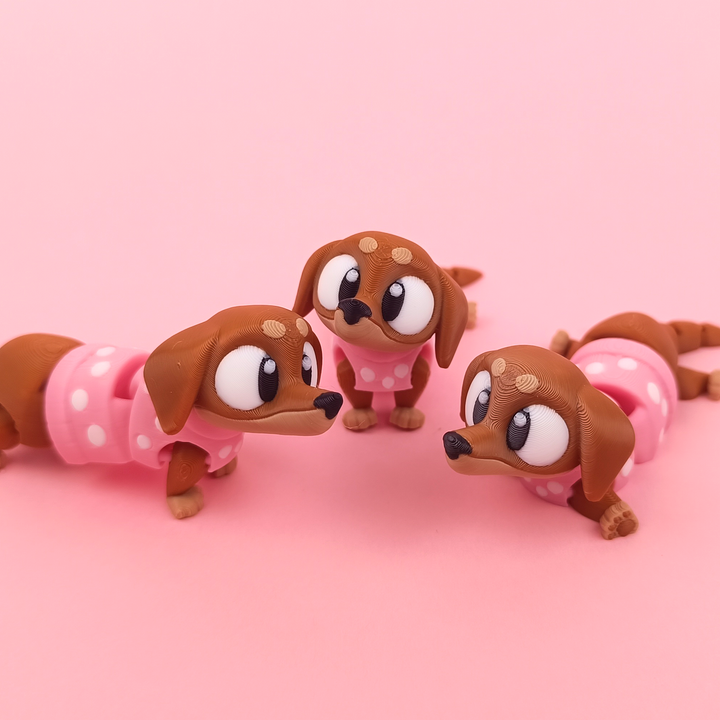 Flexi Baby Dachshund – 3D Printed, Articulated, and Super Wiggly