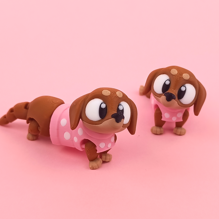 Flexi Baby Dachshund – 3D Printed, Articulated, and Super Wiggly
