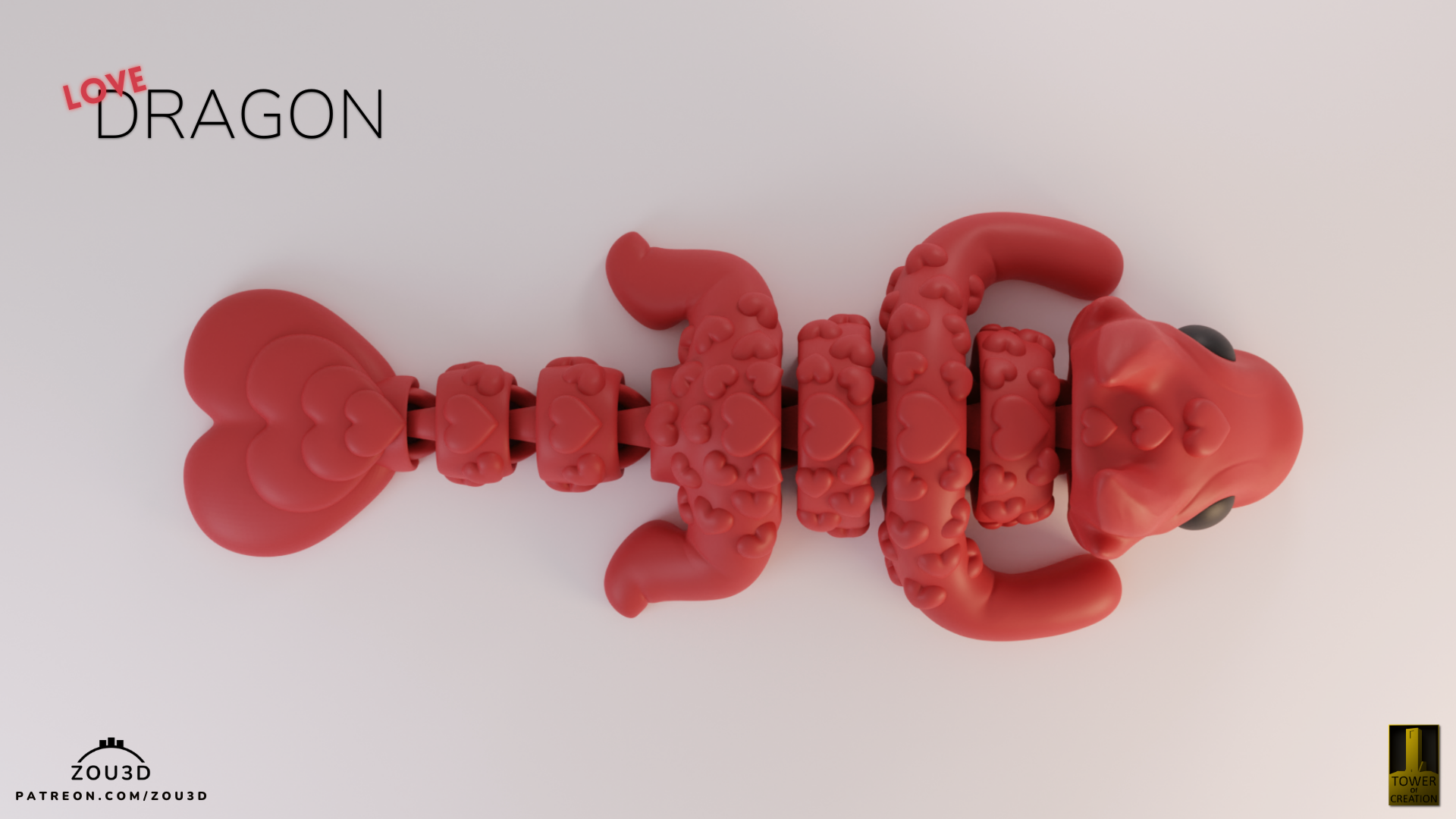 Tiny Love Dragon – 3D Printed, Articulated, and Super Wiggly