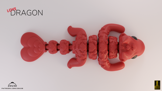 Tiny Love Dragon – 3D Printed, Articulated, and Super Wiggly