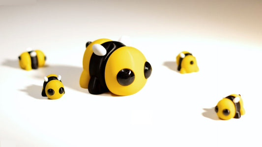 Krew3D Printables - Tiny Bee - 3D Printed, Articulated, and Super Wiggly | 3D Printed Flexible Fidget Collectible Gift for Kids & Adults | ZOU3D
