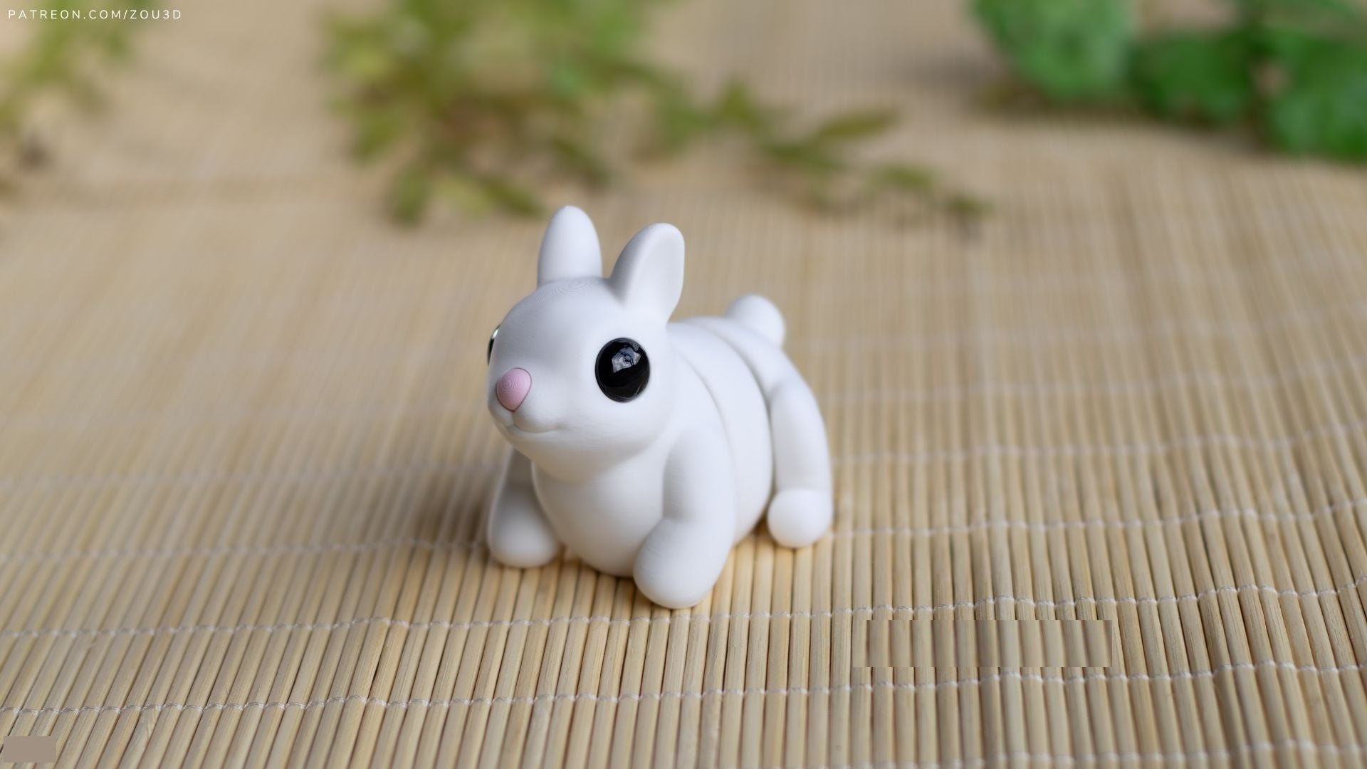 Krew3D Printables - Tiny Bunny - 3D Printed, Articulated, and Super Wiggly | 3D Printed Flexible Fidget Collectible Gift for Kids & Adults | ZOU3D