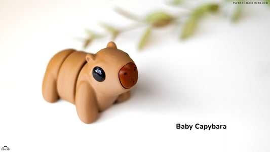 Tiny Capybara – 3D Printed, Articulated, and Super Wiggly