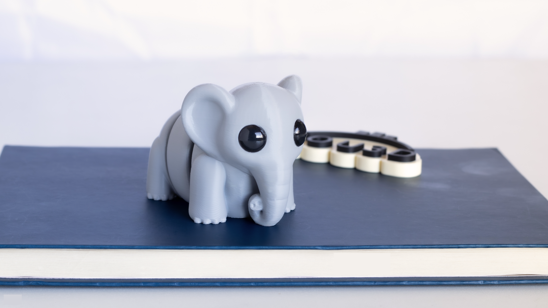 Krew3D Printables - Tiny Elephant - 3D Printed, Articulated, and Super Wiggly | 3D Printed Flexible Fidget Collectible Gift for Kids & Adults | ZOU3D