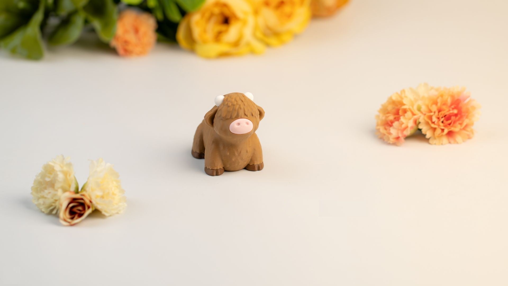 Krew3D Printables – Baby Highland Cow | 3D Printed Articulated Toy | Cute Farm Animal Fidget Collectible & Gift for Cow Lovers, Kids & Desk Décor | ZOU3D