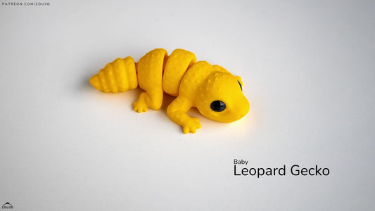 Tiny Leopard Gecko – 3D Printed, Articulated, and Super Wiggly