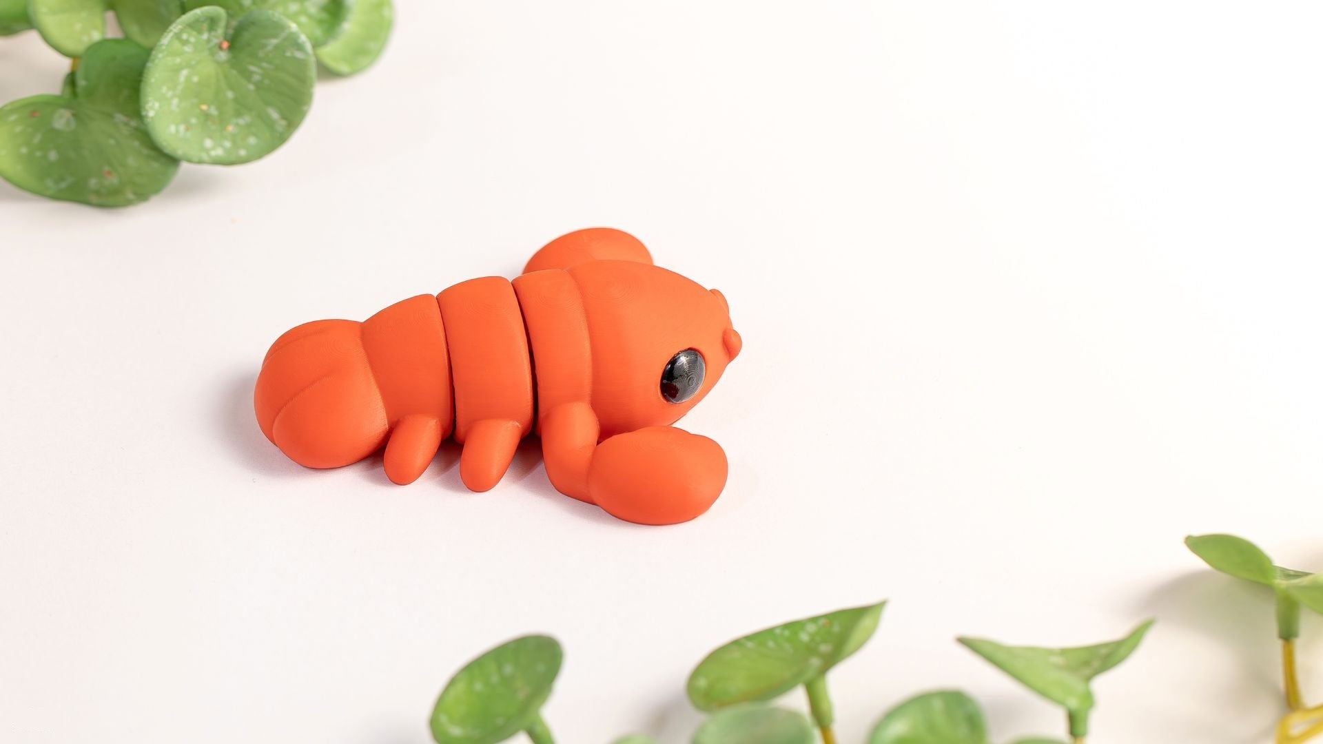Krew3D Printables - Tiny Lobster - 3D Printed, Articulated, and Super Wiggly | 3D Printed Flexible Fidget Collectible Gift for Kids & Adults | ZOU3D