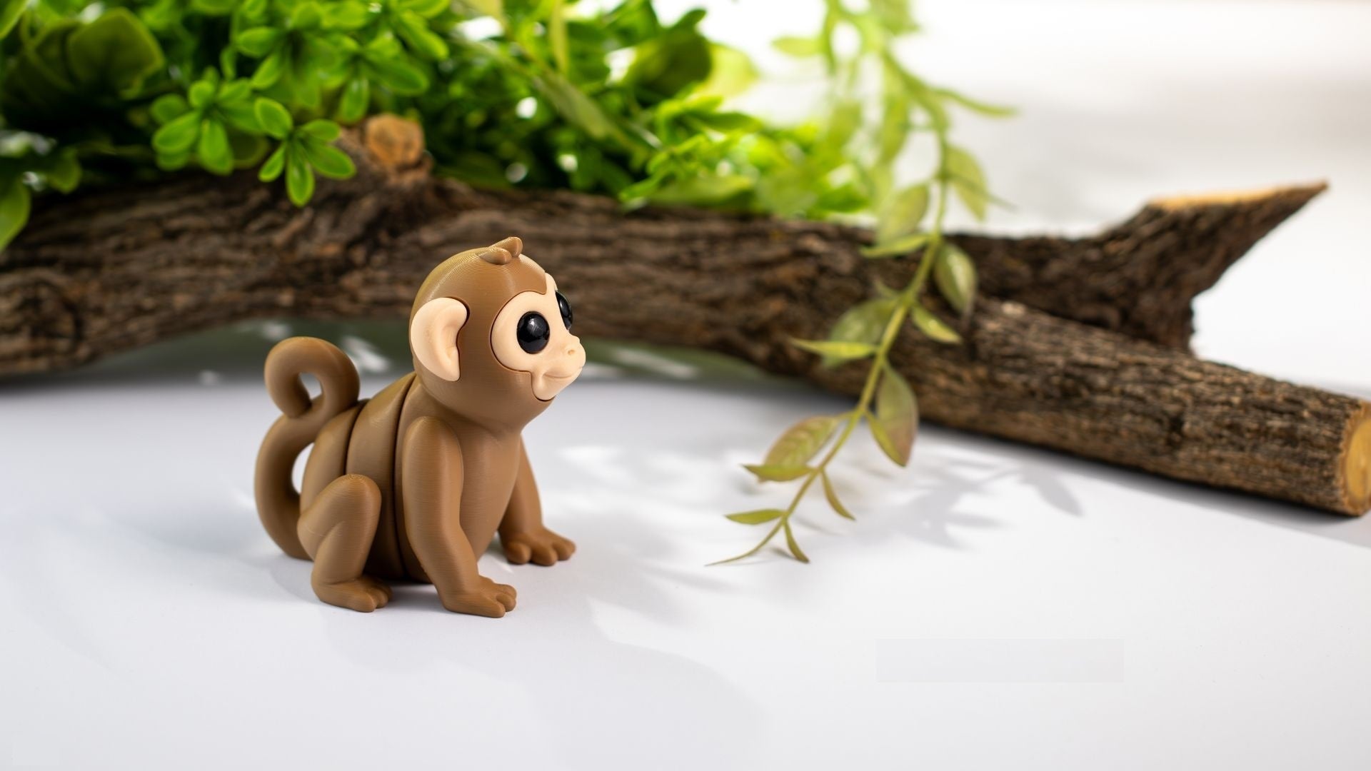 Krew3D Printables - Tiny Monkey - 3D Printed, Articulated, and Super Wiggly | 3D Printed Flexible Fidget Collectible Gift for Kids & Adults | ZOU3D