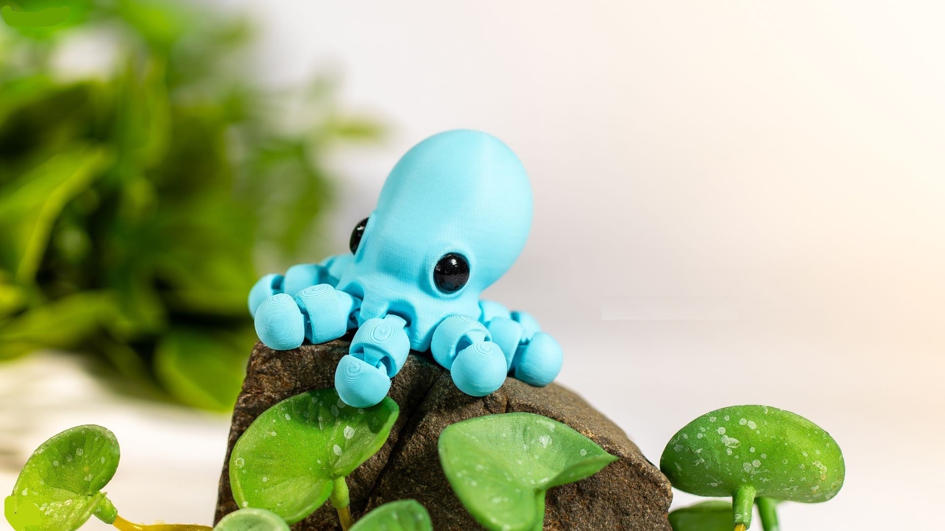 Krew3D Printables - Tiny Octopus - 3D Printed, Articulated, and Super Wiggly | 3D Printed Flexible Fidget Collectible Gift for Kids & Adults | ZOU3D