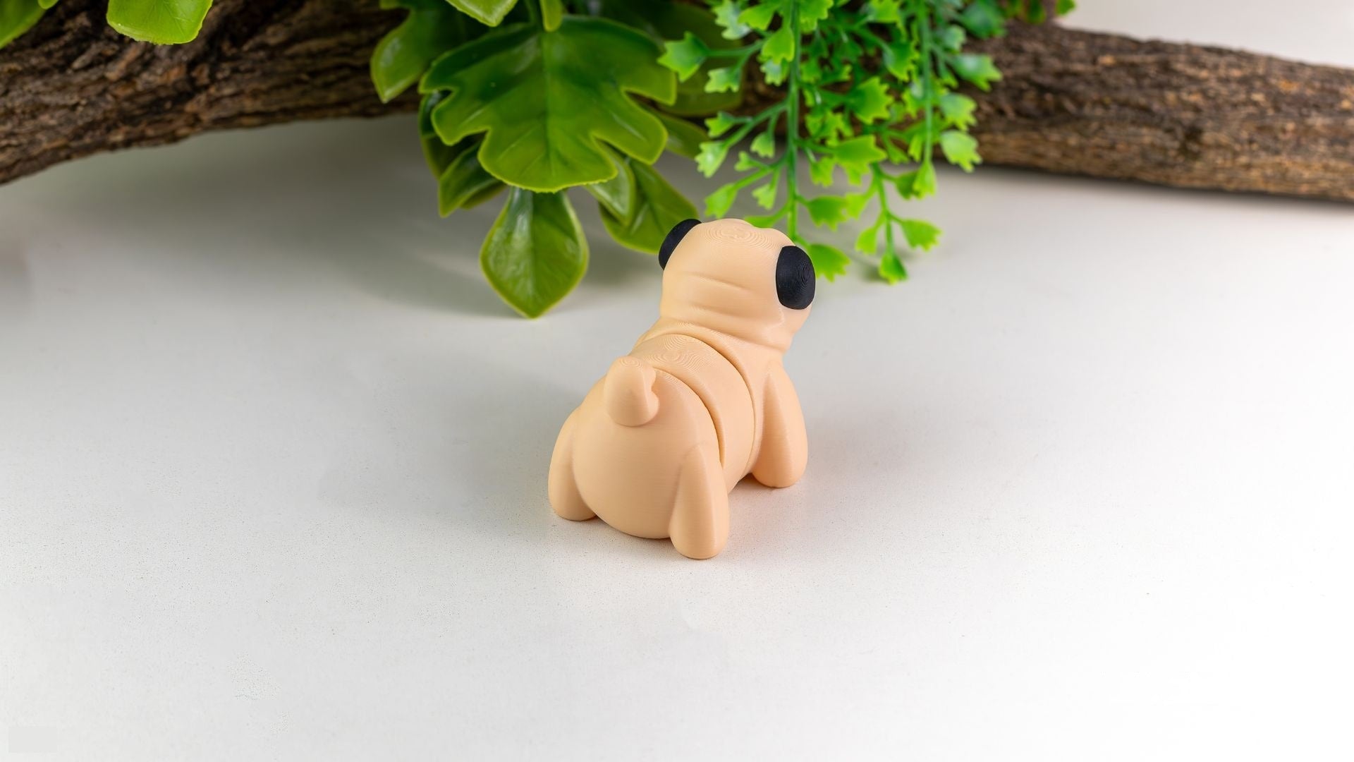 Krew3D Printables - Tiny Pug - 3D Printed, Articulated, and Super Wiggly | 3D Printed Flexible Fidget Collectible Gift for Kids & Adults | ZOU3D